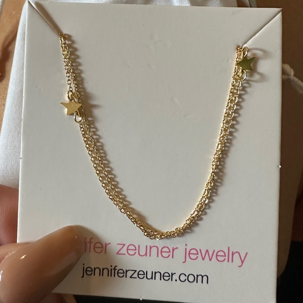 Gold Plated Double Star Necklace